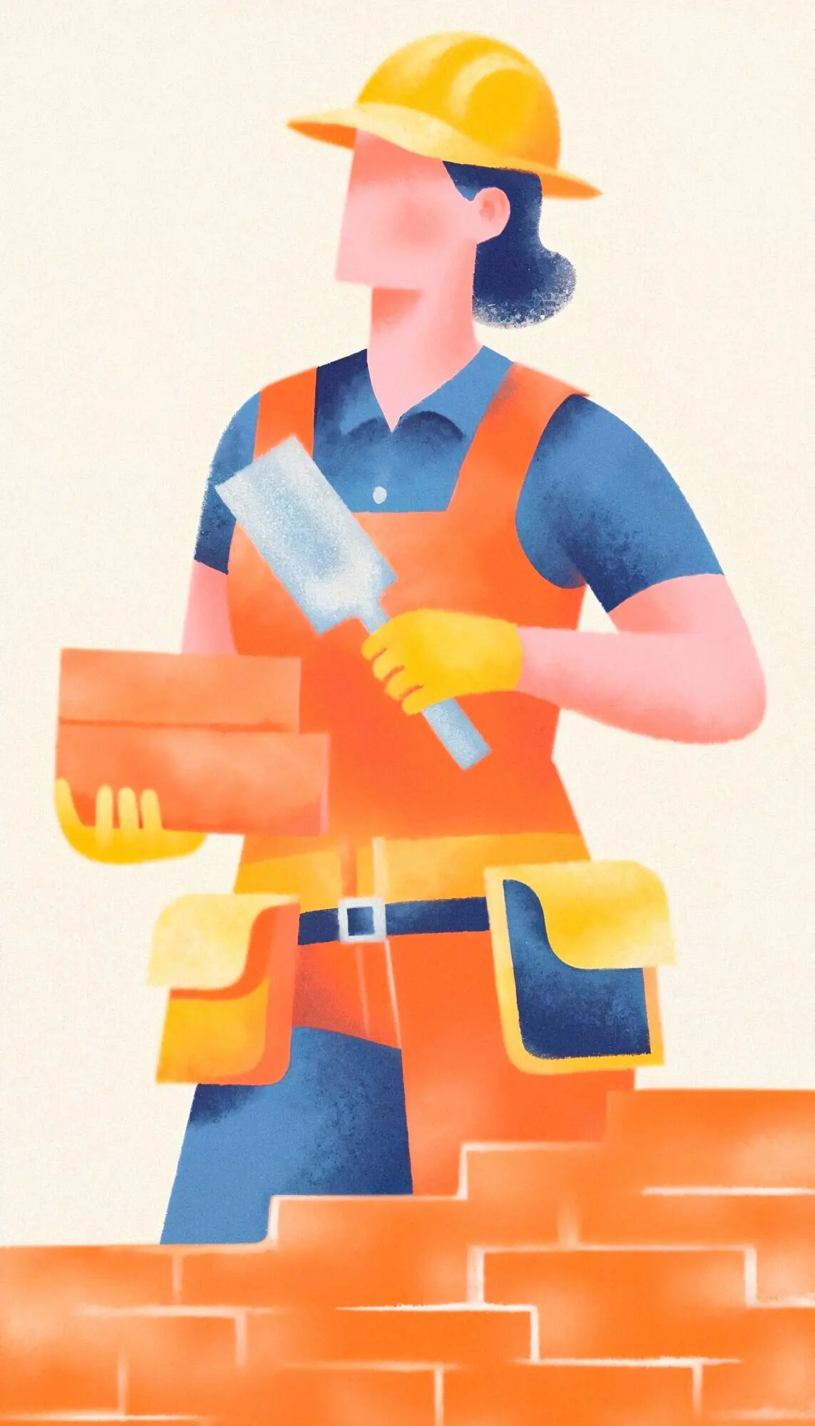 Maurerin bei der Arbeit